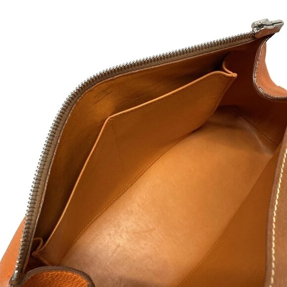 Auth HERMES Yoeh Bag Orange Brown Togo Leather Unconfirmed Shoulder Bag - Picture 14 of 16